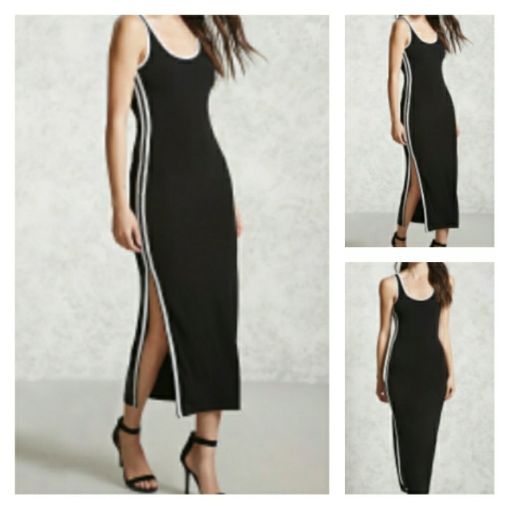Trim Slit Dress